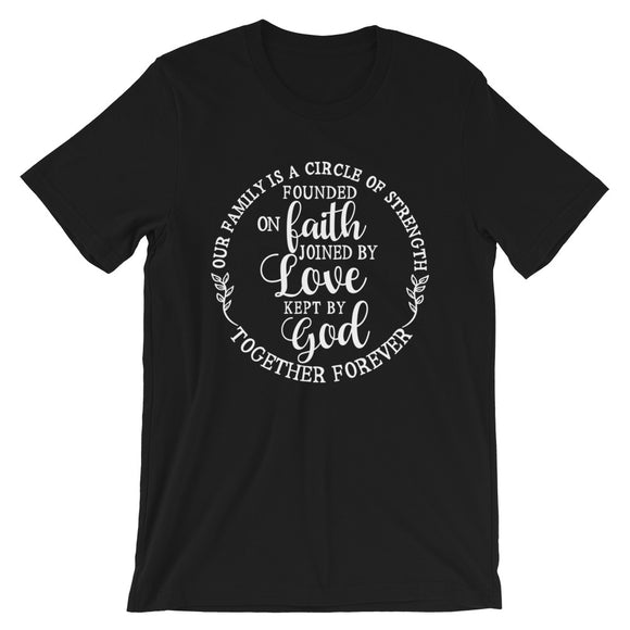 Our Family Kept By God Together Forever, God family Matching T-Shirt, Faith Black T-Shirt for Family