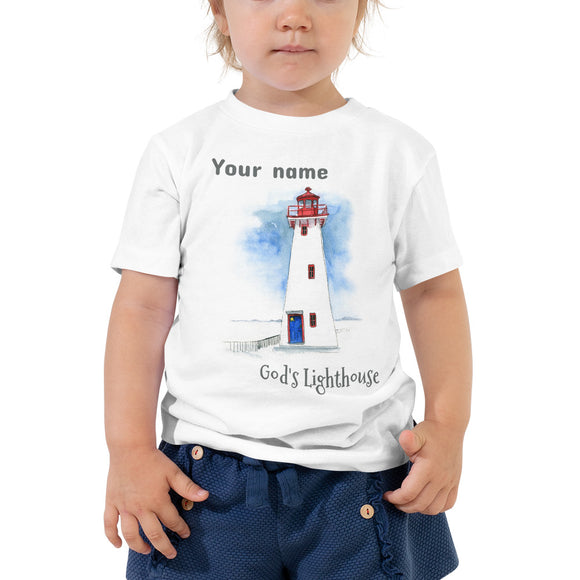 God's Lighthouse Personalized Name Toddler Tees