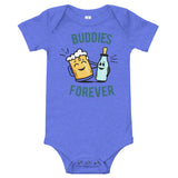 Baby Romper Buddies Forever, Beer Mug and Milk Bottle father & Son Matching Tees/Romper