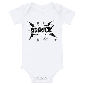 Sidekick White Baby Romper, Matching Baby Romper with Father T-Shirt