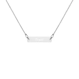 "Trust" Engraved 18K Rose Gold Bar Chain Necklace