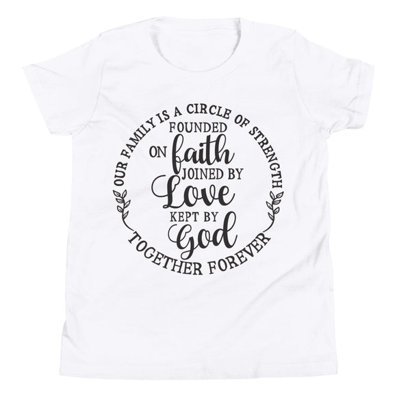 Youth Faith T-shirt - Our Family Kept By God Together Forever, God family Matching T-Shirt