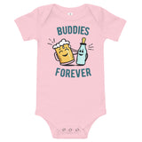 Baby Romper Buddies Forever, Beer Mug and Milk Bottle father & Son Matching Tees/Romper