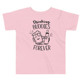 Toddler Drinking Buddies Forever, Mug of Bear with Milk Bottle, Matching Baby Romper with Adult Tees