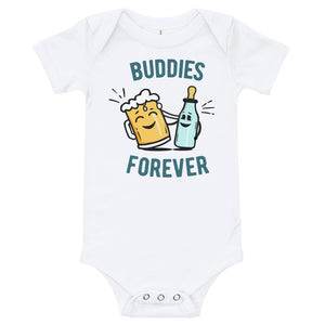 Baby Romper Buddies Forever, Beer Mug and Milk Bottle father & Son Matching Tees/Romper