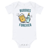 Baby Romper Buddies Forever, Beer Mug and Milk Bottle father & Son Matching Tees/Romper