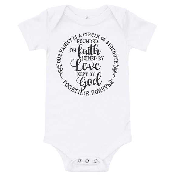 Baby Romper- Our Family Kept By God Together Forever, God family Matching T-Shirt