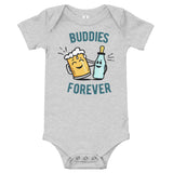 Baby Romper Buddies Forever, Beer Mug and Milk Bottle father & Son Matching Tees/Romper